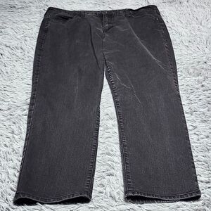 Bandolino Mandie Straight Jeans Womens Size 20W Average Plus Black Stretch 42x30